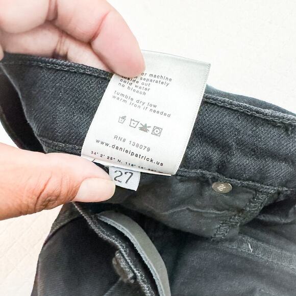Daniel Patrick Black Denim Skinny Ripped Jeans Size 27 - Picture 6 of 10